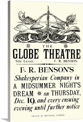 Poster advertising 'A Midsummer Night's Dream' by William Shakespeare