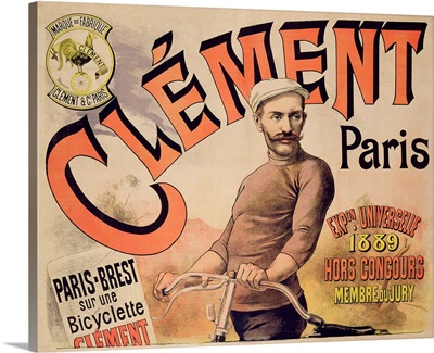Poster advertising Clement bicycles, 1889