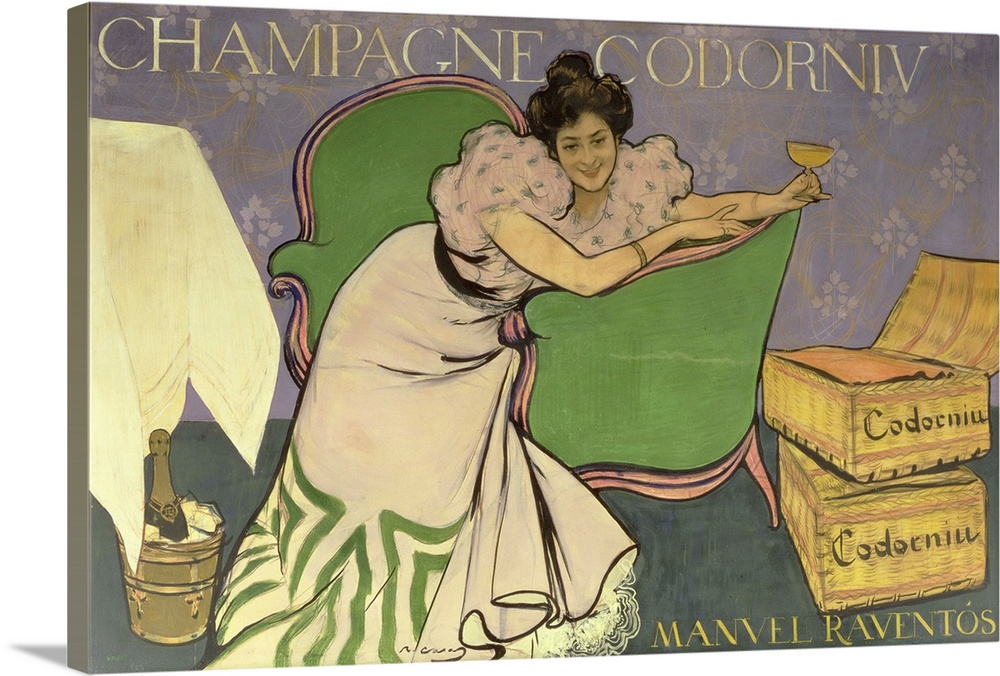 BAL23732 Poster advertising Codorniu Champagne (colour litho)  by Casas i Carbo, Ramon (1866-1932); colour lithograph; Cas...