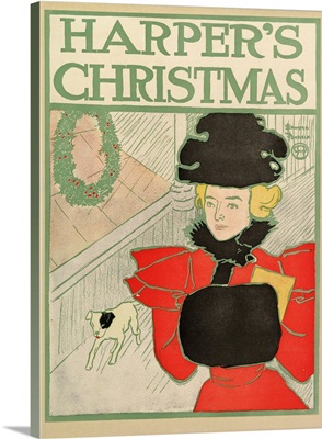 Poster advertising Harper's New Monthly Magazine, Christmas 1894 (colour litho)