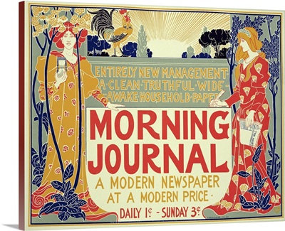poster advertising the 'Morning Journal, A Modern Newspaper at a Modern Price',