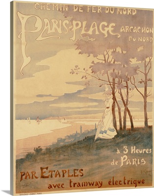 Poster advertising Trams to Paris-Plage, 1899