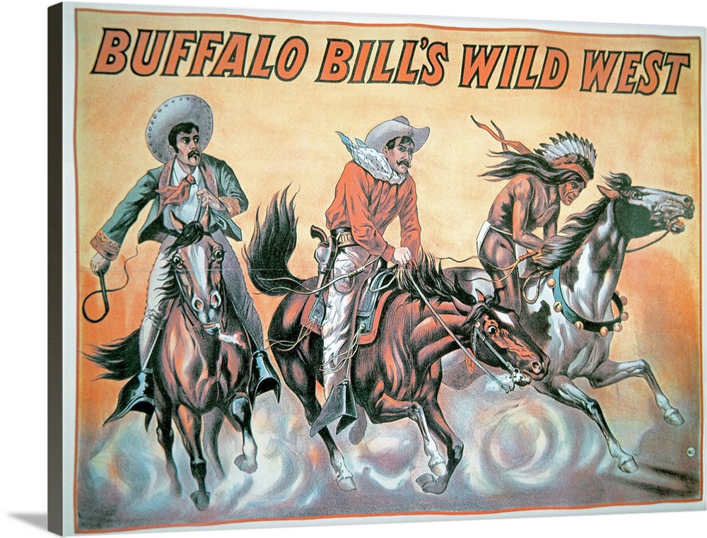 Wild West Buffalo Bill's Western Rough Riders Horses Wall Art Framed Picture