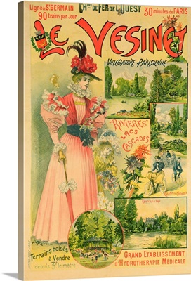 Poster for the Chemins de Fer de l'Ouest to Le Vesinet, c.1895-1900