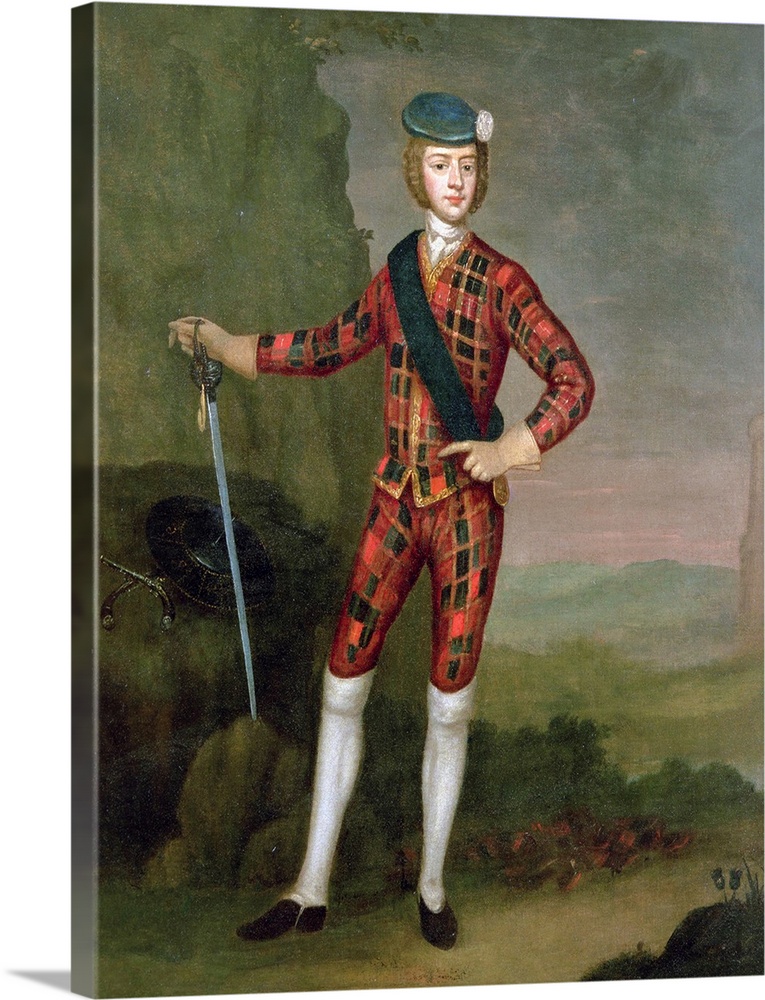 BAL8960 Prince Charles Edward Stuart (oil on canvas)  by Anonymous; Private Collection; (add. info.: Charles Edward Stuart...