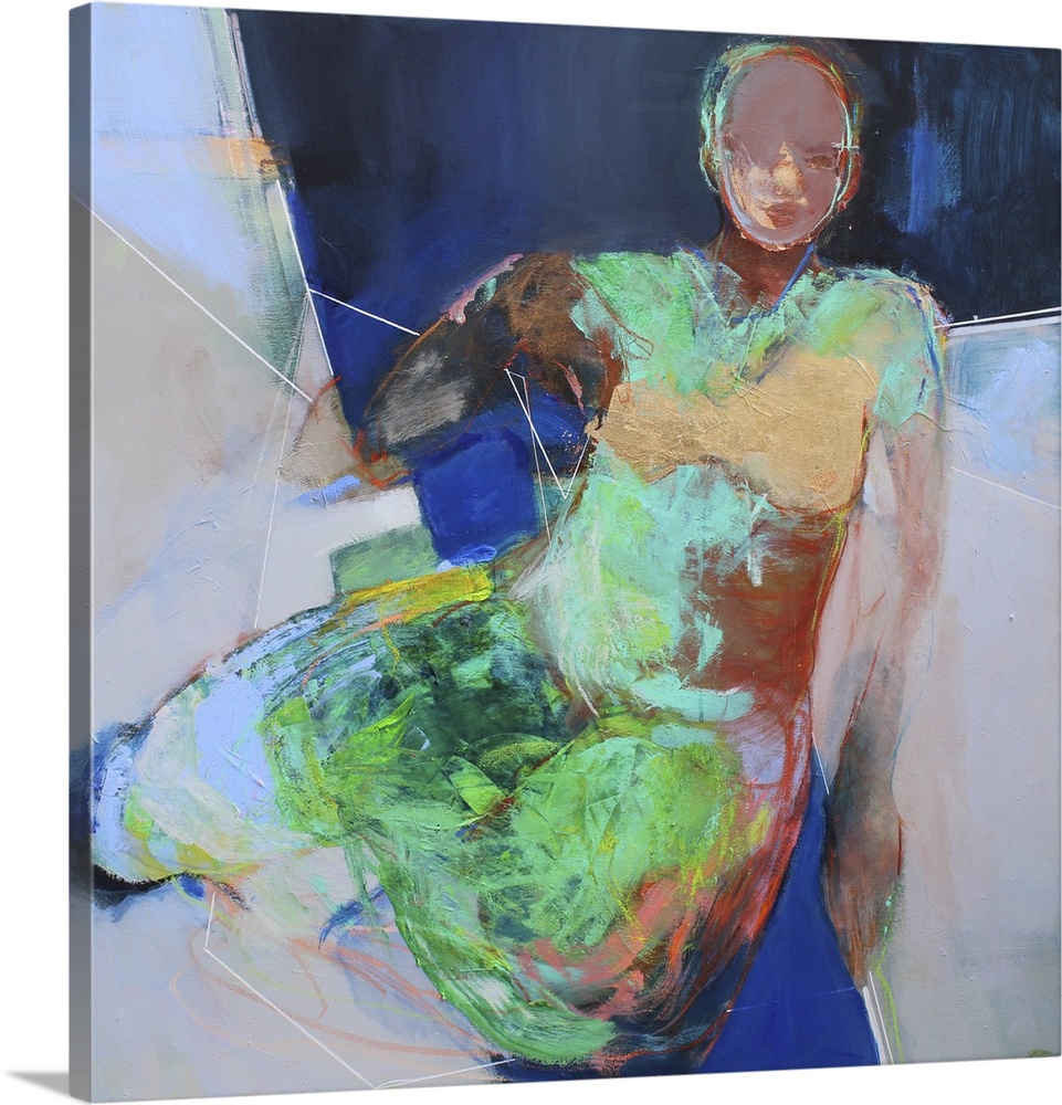 Prism, 2020. (Originally acrylics, pastels and gold leaf on canvas.)