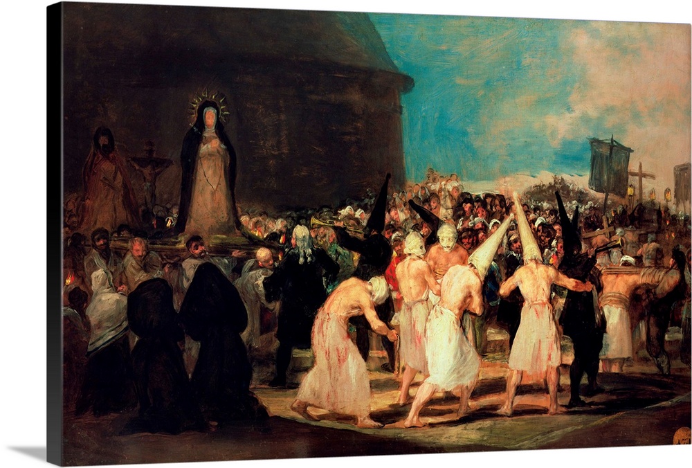 XIR541 Procession of Flagellants, 1815-19 (oil on canvas)  by Goya y Lucientes, Francisco Jose de (1746-1828); 46x73 cm; R...