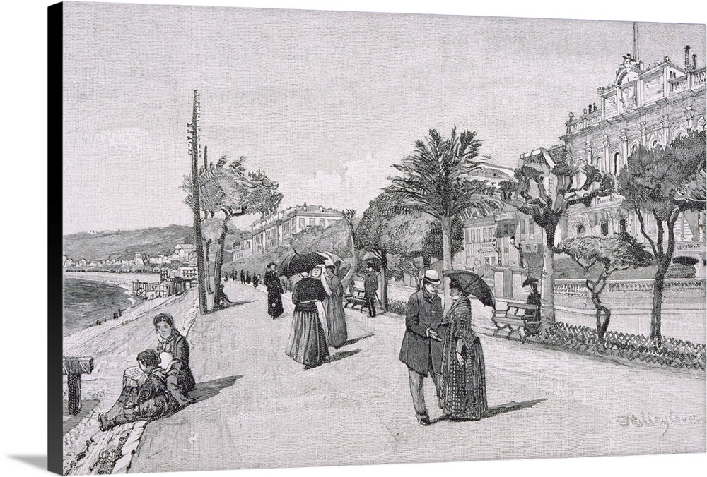 Promenade des Anglais, Nice, France, from 'The Picturesque Mediterranean', Volume 3, published by Cassell and Co. Ltd., 18...