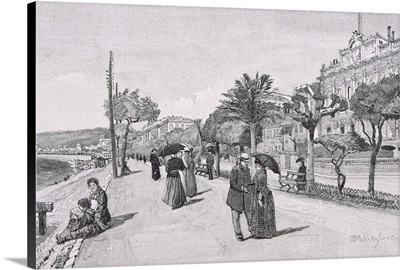 Promenade des Anglais, Nice, France, from 'The Picturesque Mediterranean', 1880s-90s