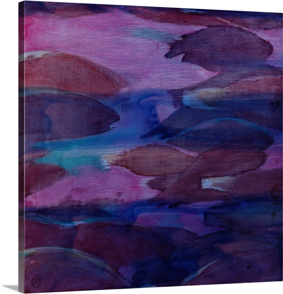 Purple Parrots VI, 2000, originally oil on gesso.