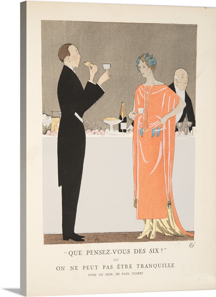 Que Pensez-Vous des Six? ou On Ne Peut Pas etre Tranquille, from a Collection of Fashion Plates, 1921 (pochoir print)