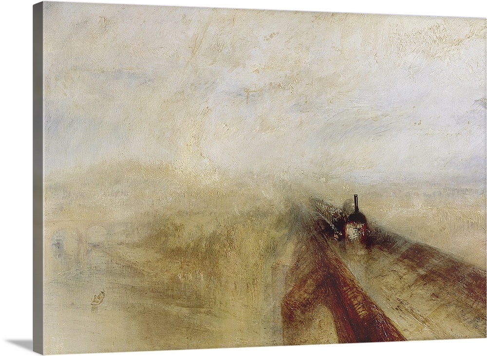 BAL4053 Rain Steam and Speed, The Great Western Railway, painted before 1844 (oil on canvas)  by Turner, Joseph Mallord Wi...