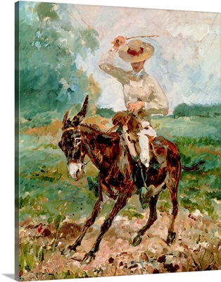 Raoul Tapie de Celeyran on a Donkey