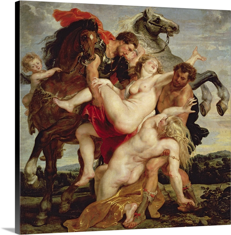 XIR33380 Rape of the Daughters of Leucippus (oil on canvas)  by Rubens, Peter Paul (1577-1640); 222x210 cm; Alte Pinakothe...