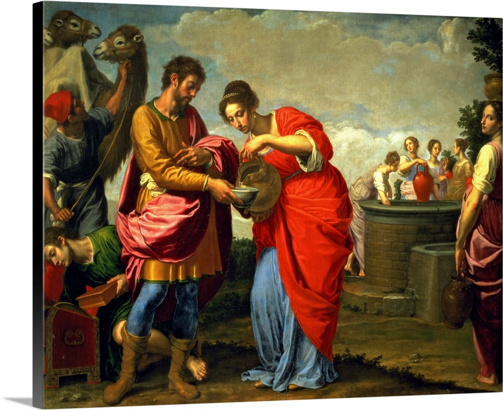 XAM74849 Rebecca and Eliezer at the Well, c.1626-27; by Vannini, Ottavio (1585-1643); oil on canvas; 120x54 cm; Kunsthisto...
