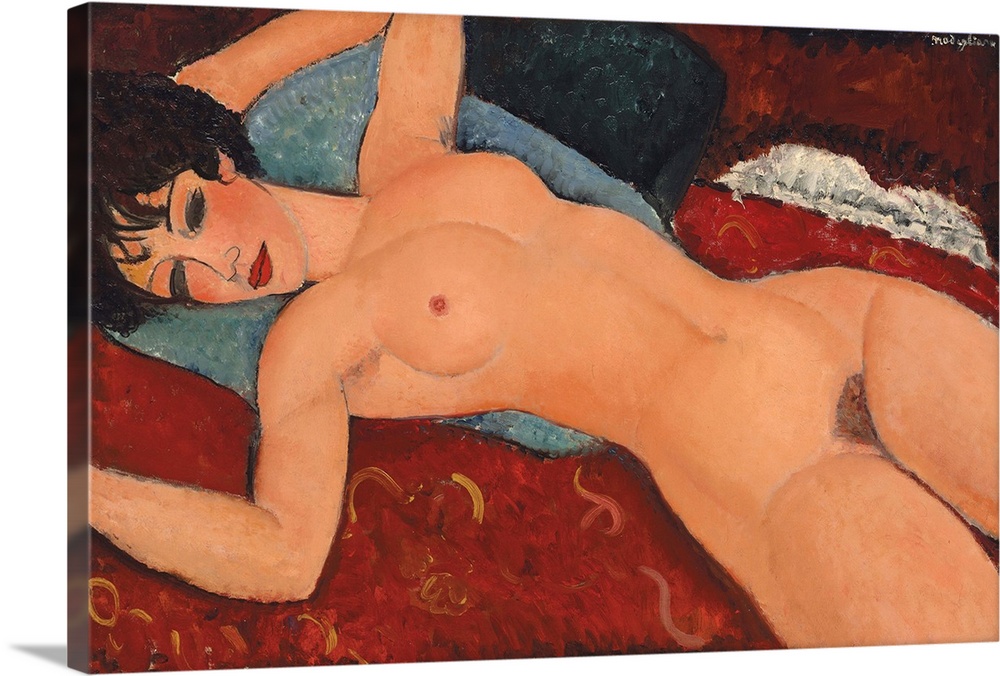 Reclining Nude, 1917-18, oil on canvas.  By Amedeo Modigliani (1884-1920).