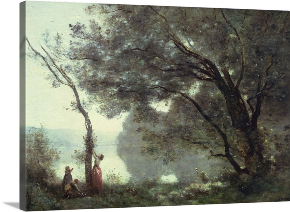 XIR57300 Recollections of Mortefontaine, 1864 (oil on canvas)  by Corot, Jean Baptiste Camille (1796-1875); 65x89 cm; Louv...