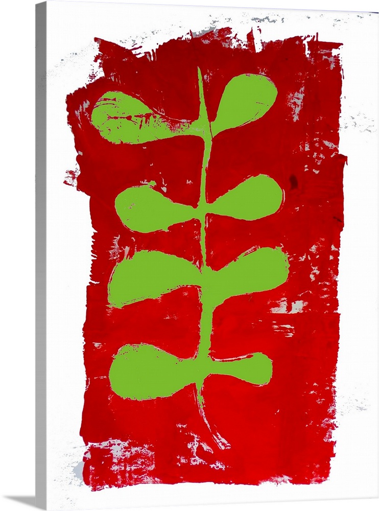 Red And Green Monoprint 2018