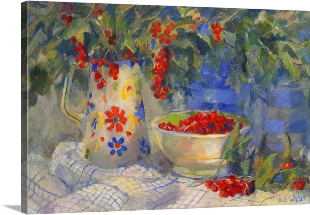 Red currants, 1998, gouache on paper.