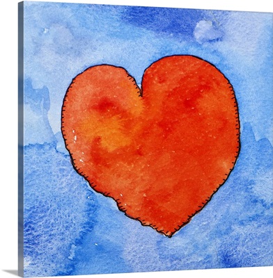 Red heart on blue, 2011