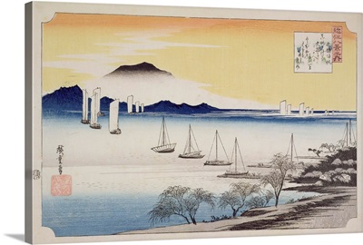 Returning Sails at Yabase, from the series, 8 views of Omi, c.1834