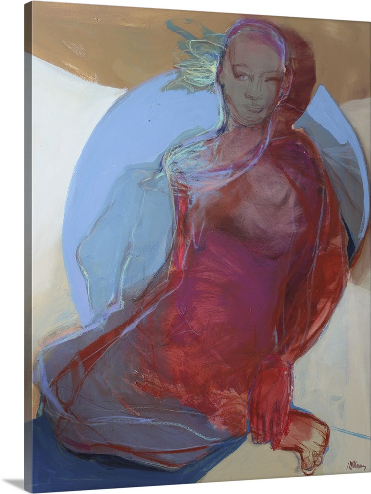 Revealed to herself, 2025. (Originally acrylics and pastels on canvas.)