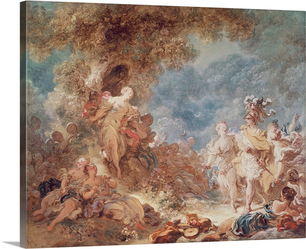 XIR159345 Rinaldo in the Gardens of Armida (oil on canvas) (see also 250309)  by Fragonard, Jean-Honore (1732-1806); Priva...