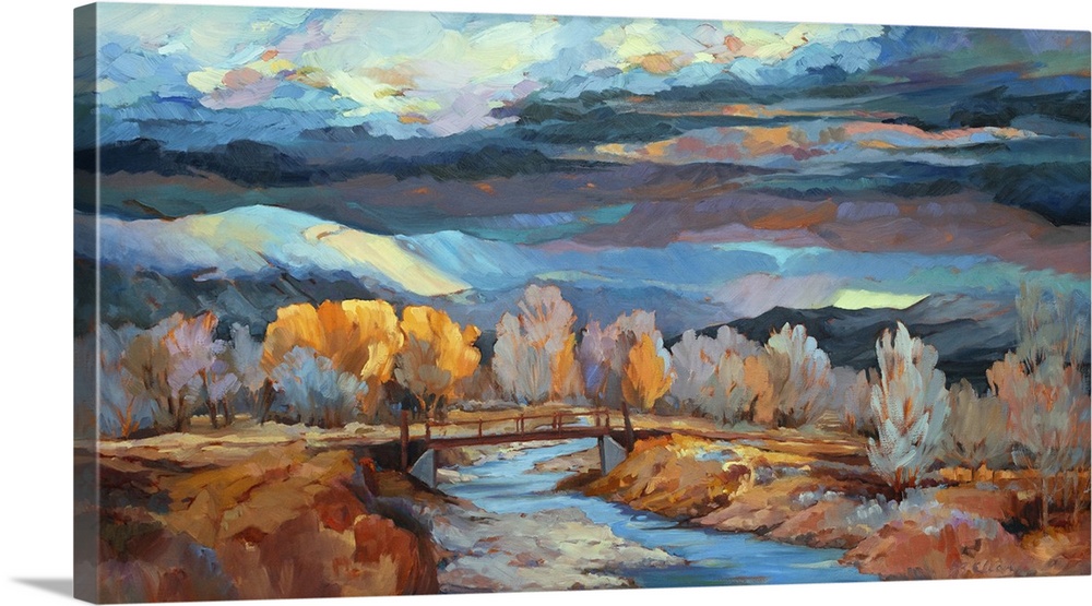 Rio Pueblo river, c.1990-2005. (Originally oil on canvas.)