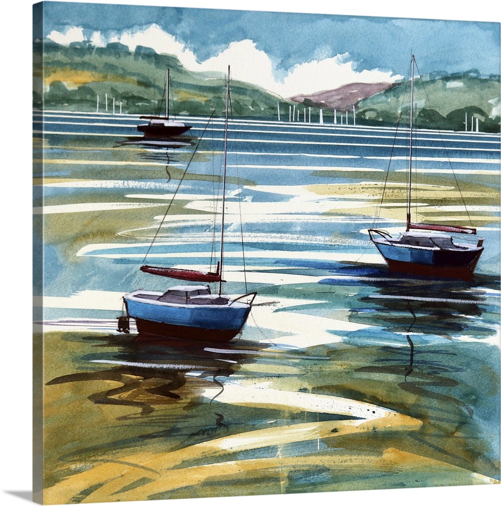 River estuary, 2024. (Originally watercolor on paper.)