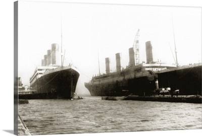 RMS Titanic being moved out of drydock, March 6, 1912