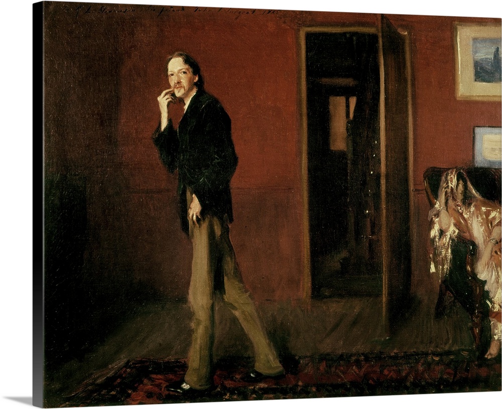 Robert Louis Stevenson And His Wife, 1885 (originally oil on canvas) by John Singer Sargent (1856-1925).