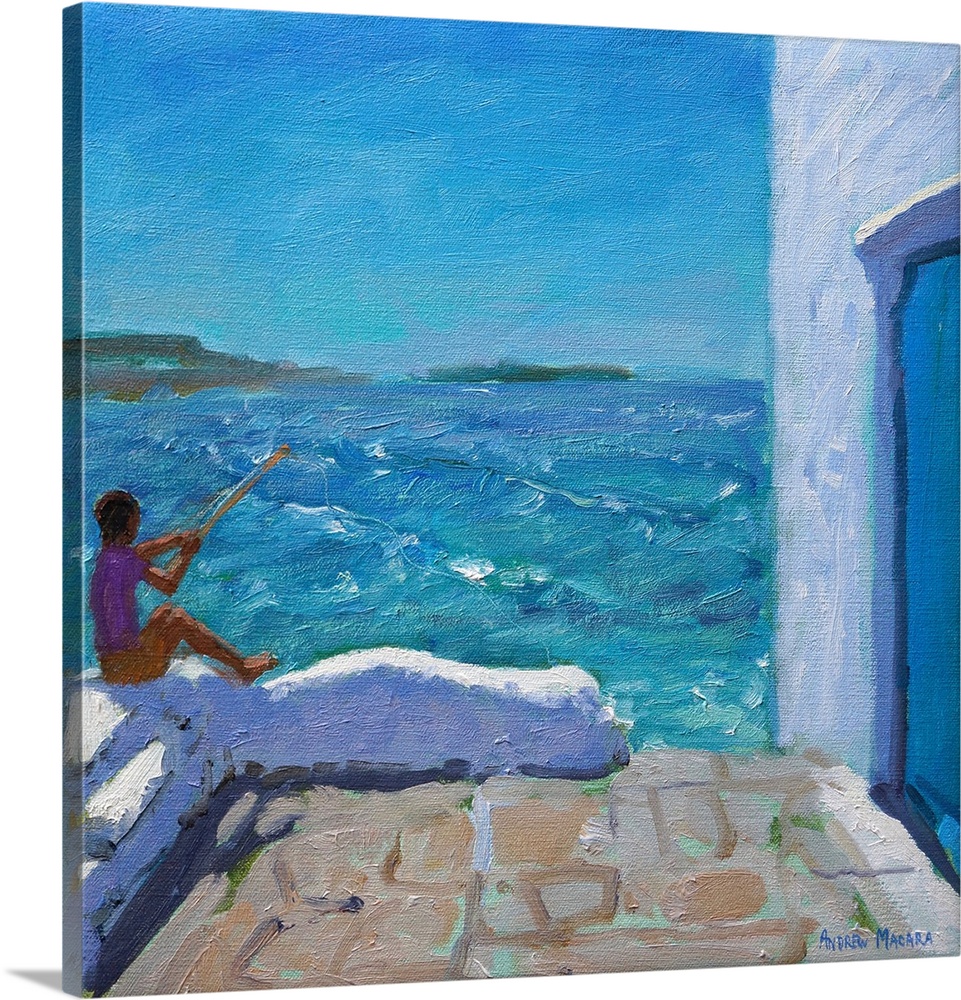 Rough seas, Mykonos, 2012, (originally oil on canvas) by Macara, Andrew
