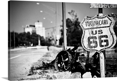 Route66 Sign Black And White, 2017