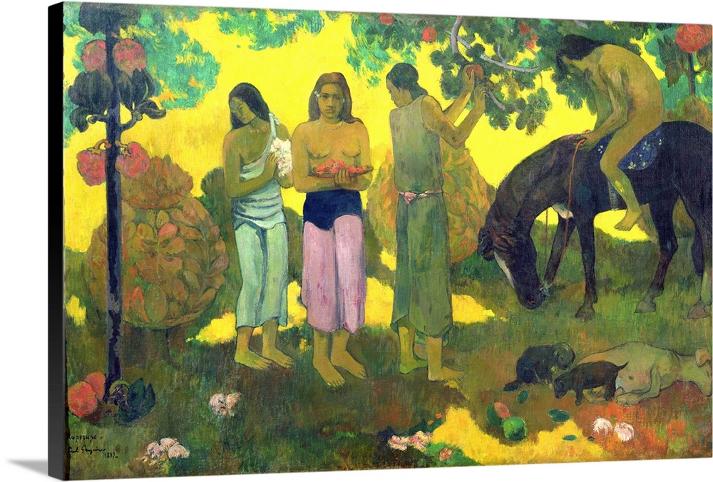 BAL33883 Rupe Rupe (Fruit Gathering), 1899 (oil on canvas)  by Gauguin, Paul (1848-1903); 128x191 cm; Pushkin Museum, Mosc...