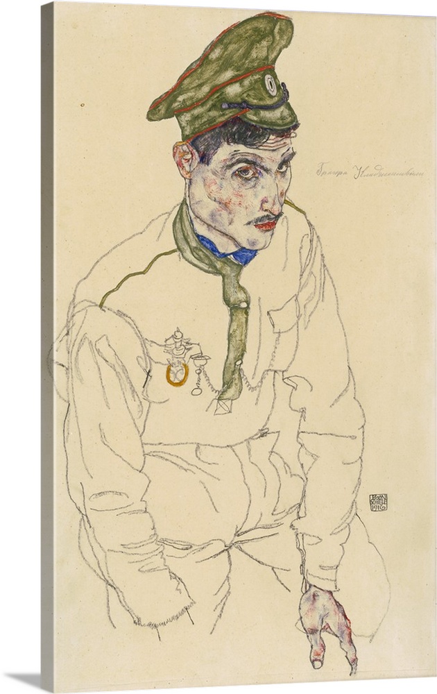 Russian War Prisoner, 1916, gouache, graphite, and touches of watercolor on cream wove paper.