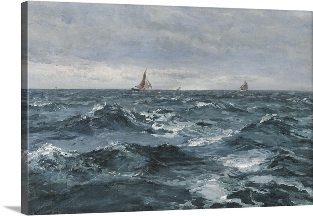 Sail on a Rough Sea, oil on canvas.