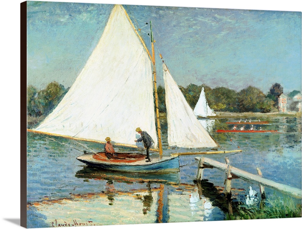 XIR71351 Sailing at Argenteuil, c.1874 (oil on canvas)  by Monet, Claude (1840-1926) Private Collection French, out of cop...