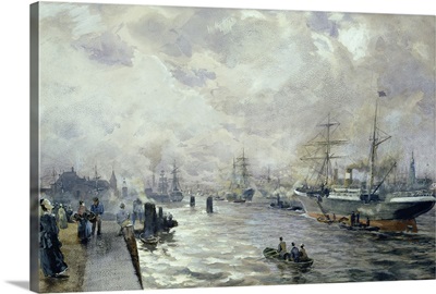 Sailing Ships in the Port of Hamburg, 1889
