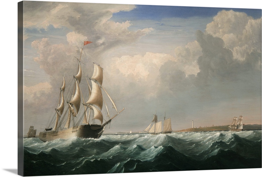 Sailing Ships off the New England Coast, c.1855