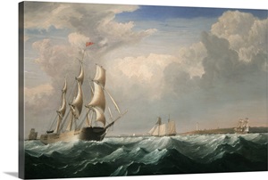 Sailing Ships off the New England Coast, c.1855 image thumbnail