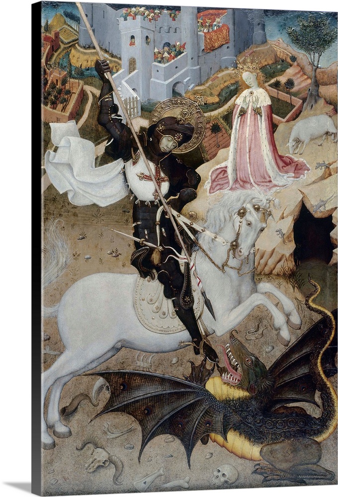 Saint George Killing the Dragon, 1434-35, tempera on panel.