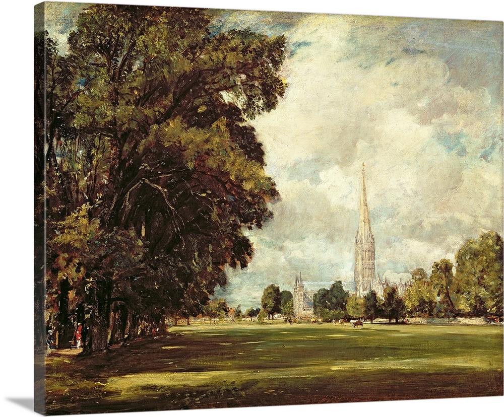 XJL61178 Salisbury Cathedral from Lower Marsh Close, 1820 (oil on canvas)  by Constable, John (1776-1837); 73x91 cm; Natio...