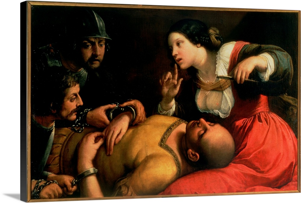 XJL61192 Samson and Delilah  by Caravaggio, Michelangelo (1571-1610) (follower of); oil on canvas; Hospital de Tavera, Tol...