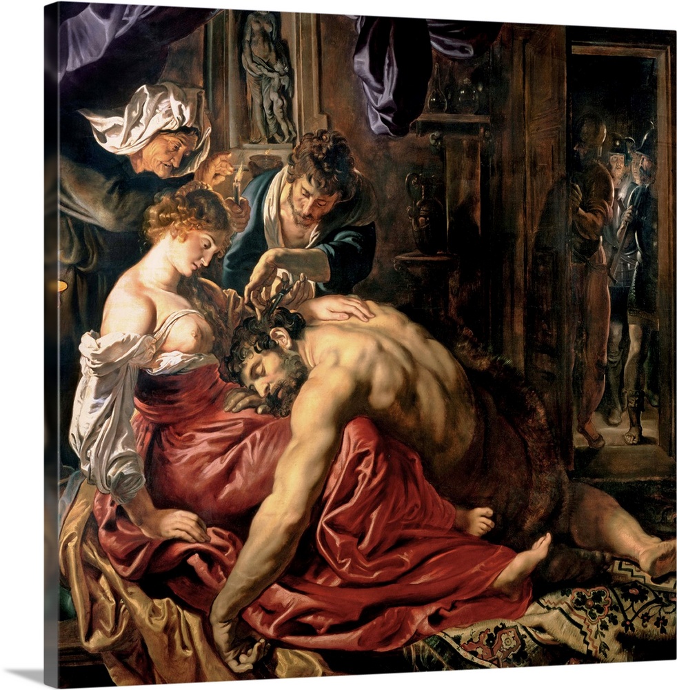 CH15815 Samson and Delilah, c.1609 (oil on panel); by Rubens, Peter Paul (1577-1640)