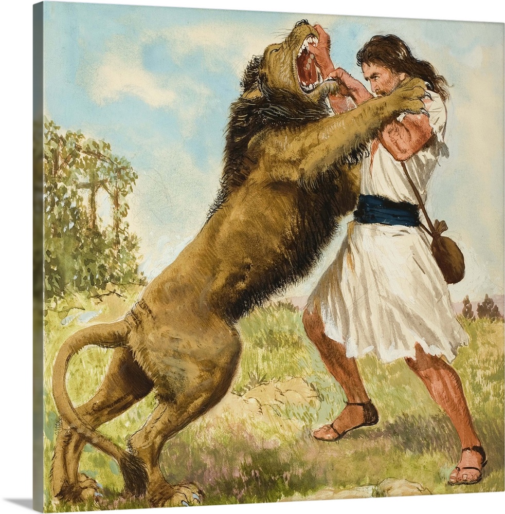 Samson Fighting a Lion Wall Art, Canvas Prints, Framed Prints, Wall