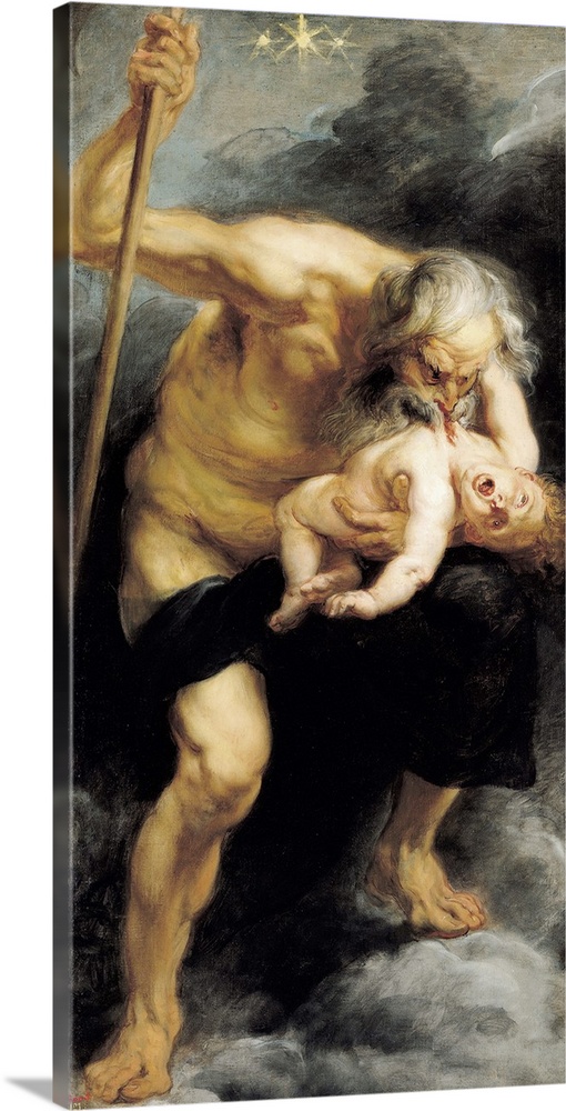 XIR36857 Saturn Devouring his Son, 1636 (oil on canvas)  by Rubens, Peter Paul (1577-1640); 180x87 cm; Prado, Madrid, Spai...