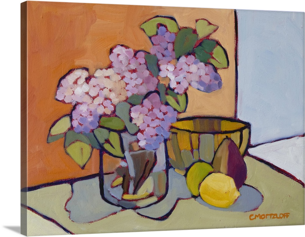 Savoring fruits and flowers, 2024. (Originally oil on canvas.)