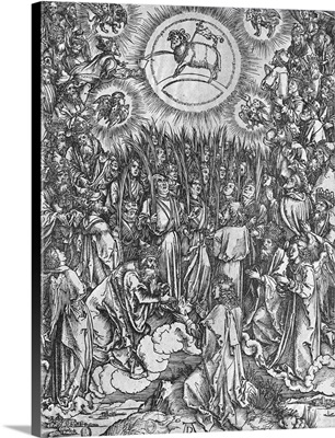 Scene from the Apocalypse, Adoration of the Lamb, German edition, 1498