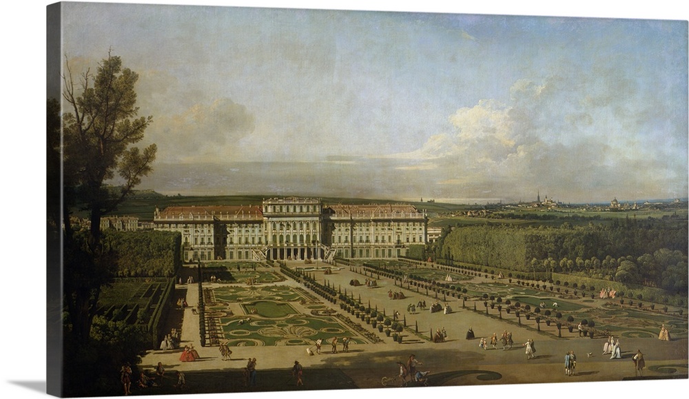 XAM68679 Schonbrunn Palace and gardens, 1759-61 (oil on canvas)  by Bellotto, Bernardo (1720-80); 135x235 cm; Kunsthistori...