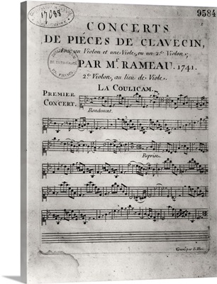 Score sheet for 'Concerts de Pieces de Clavecin' by Jean-Philippe Rameau